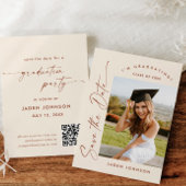 Elegante minimalistische afstudeerfeest foto QR-co Save The Date