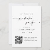 Elegante minimalistische afstudeerfeest foto QR-co Save The Date (Achterkant)