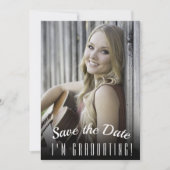 Elegante minimalistische afstudeerfeest foto save the date (Voorkant)