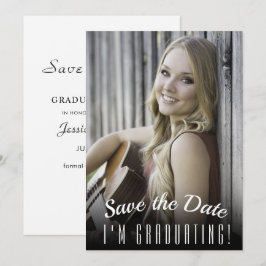 Elegante minimalistische afstudeerfeest foto save the date