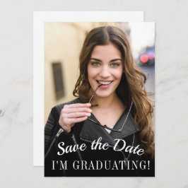 Elegante minimalistische afstudeerfeest foto save the date