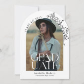 Elegante minimalistische afstudeerfeest kaart (Voorkant)