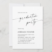 Elegante minimalistische afstudeerfeest QR-code Kaart (Voorkant)