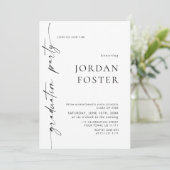 Elegante minimalistische afstudeerfeest QR-code Kaart (Staand voorkant)