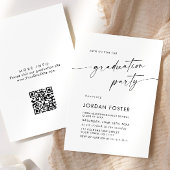 Elegante minimalistische afstudeerfeest QR-code Kaart