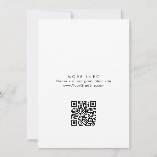 Elegante minimalistische afstudeerfeest QR-code Kaart (Achterkant)