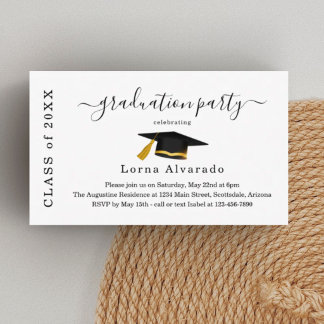 Elegante Minimalistische Afstudeeruitnodiging Informatiekaartje