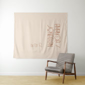 Elegante minimalistische amandelkleur bruiloft ach wandkleed (In Situ (horizontaal))