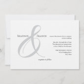 Elegante minimalistische Ampersand bruiloft uitnod Kaart (Voorkant)