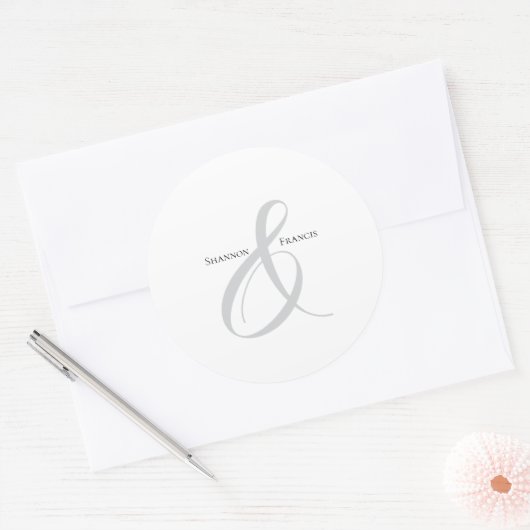 Elegante minimalistische Ampersand ronde Stickers (Envelop)