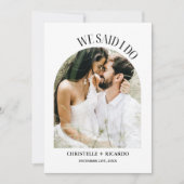 Elegante minimalistische Arch Elopement aankondigi Aankondiging (Voorkant)