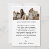 Elegante minimalistische Arch Elopement aankondigi Aankondiging (Achterkant)