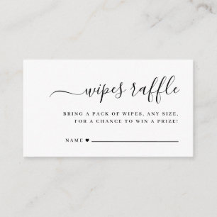 Elegante Minimalistische Babydoekjes Raffle Informatiekaartje