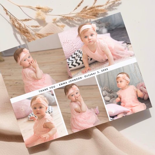 Elegante minimalistische babyshower foto briefkaart