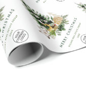 Elegante Minimalistische Bedrijfslogo Kerstmis Cadeaupapier (Rol Hoek)