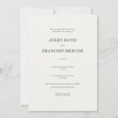 Elegante minimalistische beige bruiloft kaart (Voorkant)