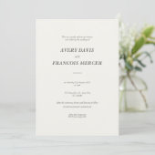 Elegante minimalistische beige bruiloft kaart (Staand voorkant)