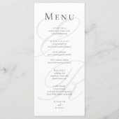 Elegante minimalistische Beige Monogram Wedding Me Menu (Voorkant)