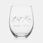 Elegante minimalistische beste man wijnglas zonder voet (Voorkant)