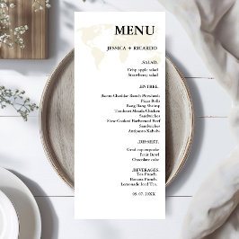 Elegante minimalistische bestemming Beige bruiloft Menu