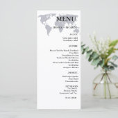 Elegante minimalistische bestemming Navy Blue Wedd Menu (Staand voorkant)