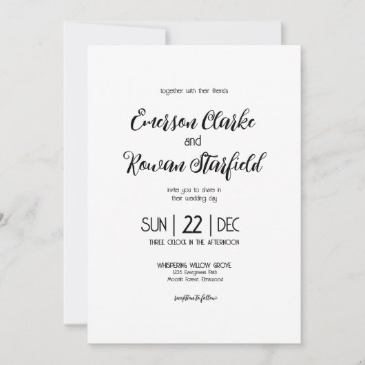 Elegante minimalistische bewerkbare bruiloft kaart (Voorkant)