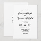 Elegante minimalistische bewerkbare bruiloft kaart (Voorkant / Achterkant)