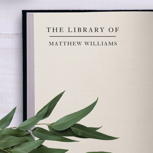 Elegante minimalistische bibliotheek van aangepast rubberstempel