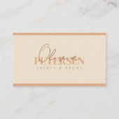 Elegante minimalistische Biege BrownTrendy oogwimp Visitekaartje (Achterkant)