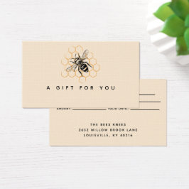 Elegante & Minimalistische bijenhouder cadeaukaart Visitekaartje