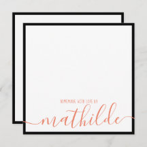 Elegante minimalistische Black Border Coral Script