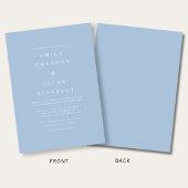 Elegante Minimalistische Blauwe Bruiloft Kaart