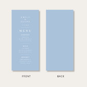 Elegante Minimalistische Blauwe Bruiloft Menu