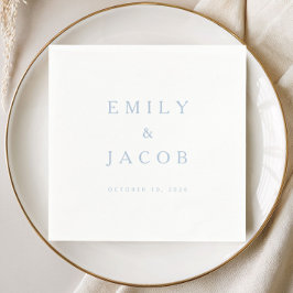 Elegante Minimalistische Blauwe Bruiloft Servet