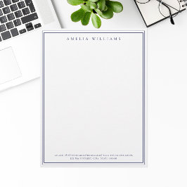 Elegante Minimalistische Blauwe Dubbele Rand Briefhoofd