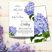 Elegante minimalistische blauwe hortensia bloemenb kaart