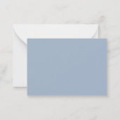 Elegante Minimalistische Blauwe Hortensia Bruiloft Notitiekaartje (Achterkant)