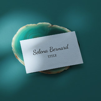 Elegante Minimalistische Blauwe met Script Naam Visitekaartje