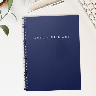Elegante Minimalistische Blauwe Monogram Notitieboek