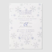 Elegante Minimalistische Blauwe Sneeuwvlok Winter  Vellum Uitnodigingen (Voorkant)
