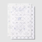 Elegante Minimalistische Blauwe Sneeuwvlok Winter  Vellum Uitnodigingen (Offset (Uitnodiging))