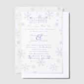 Elegante Minimalistische Blauwe Sneeuwvlok Winter  Vellum Uitnodigingen (Offset)