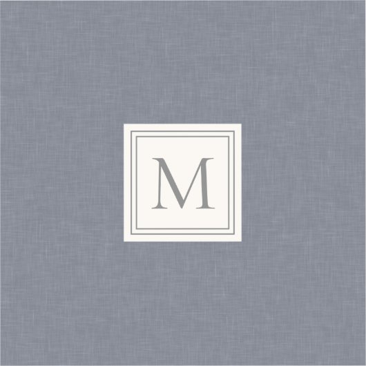 Elegante minimalistische blauwgrijze namaak linnen sticker (Voorkant)