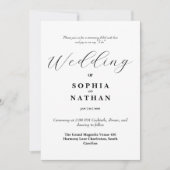 Elegante minimalistische Blauwgroen huwelijksuitno Kaart (Voorkant)