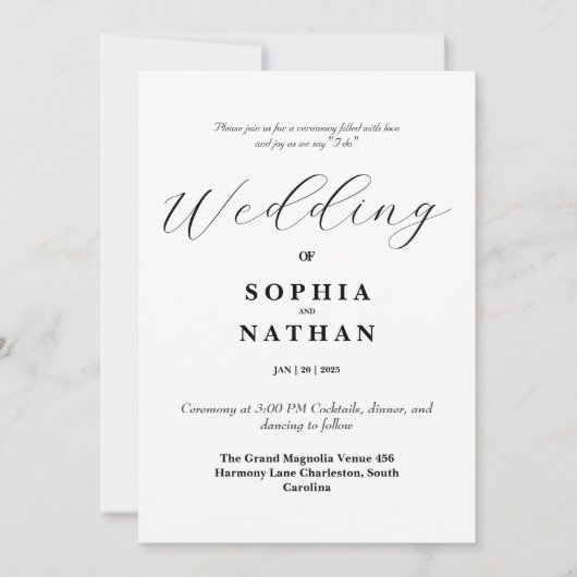 Elegante minimalistische Blauwgroen huwelijksuitno Kaart (Voorkant)