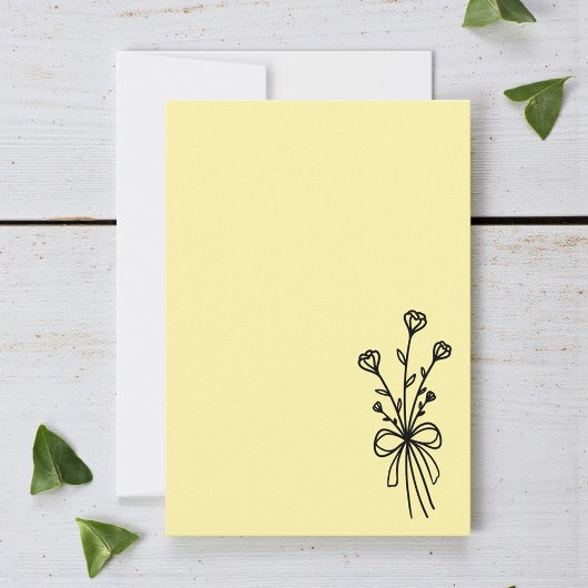 Elegante Minimalistische Bleekgele Kaart