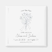 Elegante minimalistische bloem en boog sparen de d magneet (Voorkant)