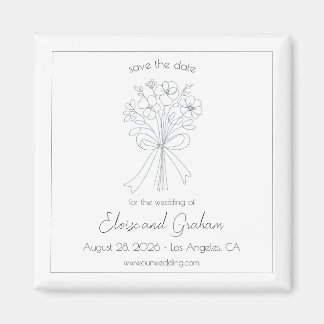 Elegante minimalistische bloem en boog sparen de d magneet