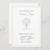 Elegante minimalistische bloem en boog Vrijgezelle Kaart (Voorkant / Achterkant)