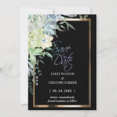 Elegante Minimalistische Bloem Goud Save The Date (Voorkant)